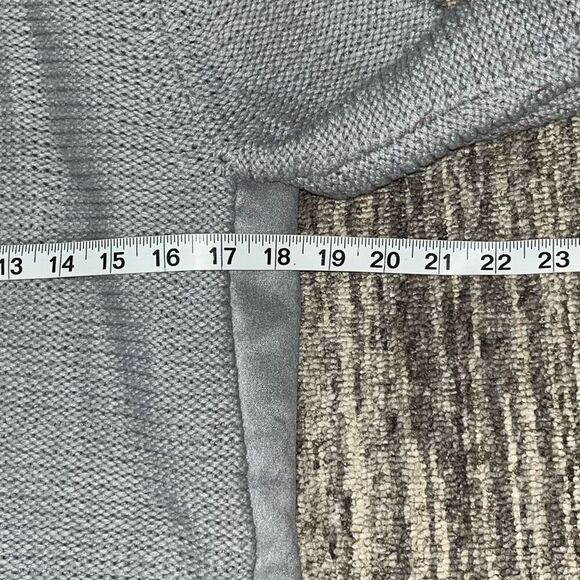 Mod Black Label Womens Medium Suede Front Cardigan Sweater Gray Faux Fur Long - Picture 7 of 8